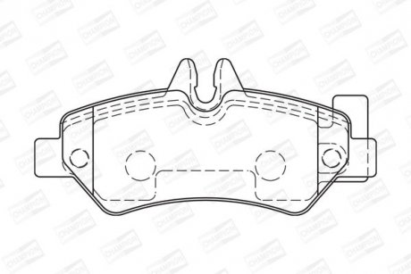 Колодки тормозные дисковые задние Sprinter / VW Crafter 3T (06-) CHAMPION 573729CH (фото 1)