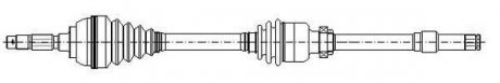 VW Полуось прав.L=871mm 38/26 зуб. T5 03-09 (6 КПП) CIFAM 655-1069