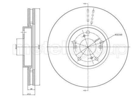 Диск гальмівний передній на Honda Accord 03- CIFAM 8001686C