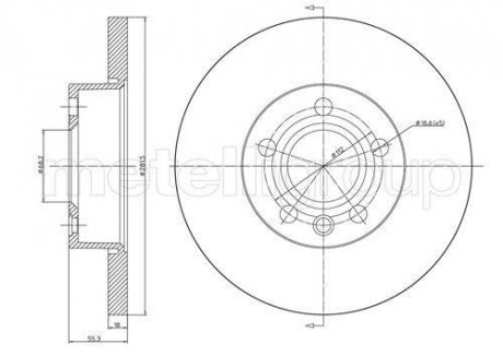 Тормозной диск перед. Transporter (96-03) CIFAM 800-484