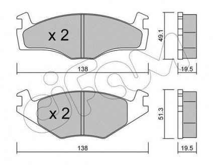 VW Тормозные колодки передн.Golf I,II,III,Jetta -92, Passat -88 CIFAM 822-045-1 (фото 1)