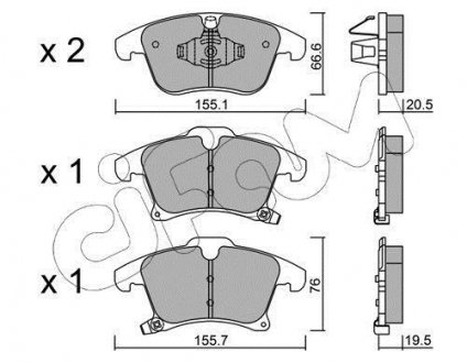 Гальмівні колодки пер. Ford Galaxy/Mondeo V 1.0-2.5 12- CIFAM 822-1039-0