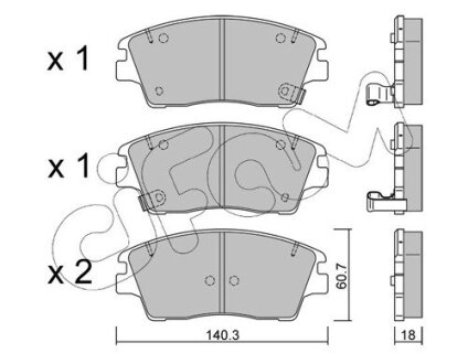 Гальмівні колодки пер. Hyundai ix35 /Tucson /Elantra /Kia Sportage 1.6-2.4 13- CIFAM 822-1164-0