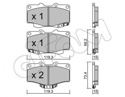 Гальмівні колодки пер. Land Cruiser/Hilux/4 Runner/Taro 89- CIFAM 822-129-0