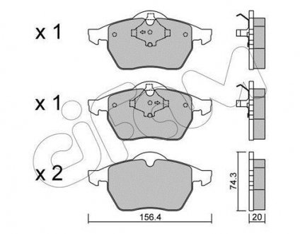 VW Тормозные колодки перед.Passat Audi A4, A8 95- CIFAM 822-181-1