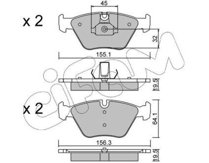 Тормозные колодки пер. BMW 5 (E39) 95-03 (ATE) CIFAM 822-207-3