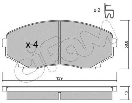 MAZDA Тормозные колодки передн.MPV,E (TYPE) 93- CIFAM 822-477-0