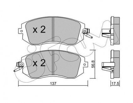 Тормозные колодки пер. Subaru Impreza 02-/Forester 02- (akebono) CIFAM 822-500-1