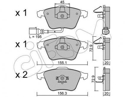 Тормозные колодки пер. Audi A4/A6/A8 00- CIFAM 822-549-2 (фото 1)