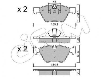 Тормозные колодки перед. BMW 3 90/91/92 5 E60/61 CIFAM 822-557-3