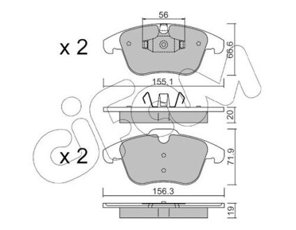 Гальмівні колодки пер. V60/S60/XC70/V70/S80/Discovery/Evoque/Freelander/Galaxy/Mondeo/S-Max 06- CIFAM 822-675-0