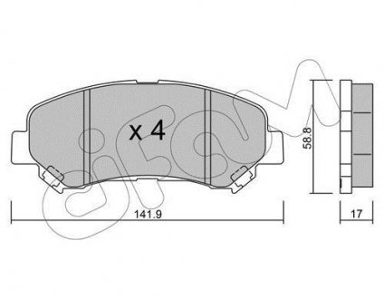 Тормозные колодки пер. QASHQAI I/QASHQAI II/ X-TRAIL 1.5D-2.5 07- CIFAM 822-792-0