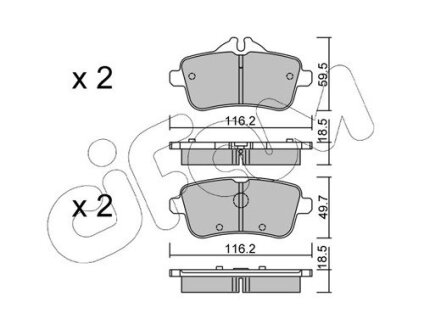 DB Колодки тормозные задн. W166/X166/W176 A/GL/M Class 11- CIFAM 822-968-0