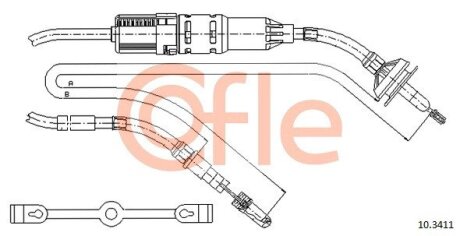 Трос зчеплення (автомат) VW Golf / Jetta Diese -91 COFLE 10.3411