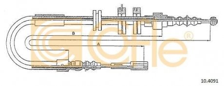 Трос ручного тормоза Audi 100/200 Quattro 1.8-2.3 08.83-12.91 COFLE 10.4091