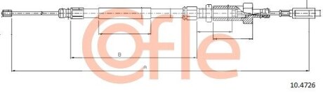 Трос ручного гальма (центр) Fiat Ducato 02-06 (диск гальма) COFLE 10.4726