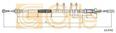 Трос ручного тормоза перед Fiat Ducato 2006- база L 3800 (2645/2390mm) COFLE 10.4742