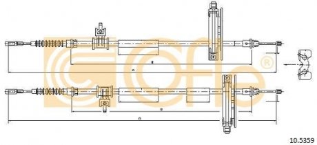 Трос ручного гальма 1765/1585 Ford Focus 99- COFLE 10.5359