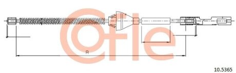Трос ручного тормоза зад. (барабан) Focus II 05- COFLE 10.5365