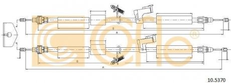 Трос ручного тормоза зад Ford C-MAX (DM2) 2007/02- COFLE 10.5370