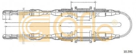 Трос ручного тормоза Opel Kadett E 1.6-1.8 COFLE 10.591