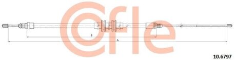 Трос ручного гальма Л/П (1950Mm/1165Mm) Renault Megane IV 1.2-1.6D 11.15- COFLE 10.6797
