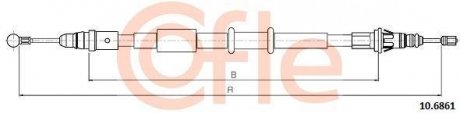 Трос ручного гальма зад. Л/П Renault Master 10- (RWD) (спарка) COFLE 10.6861