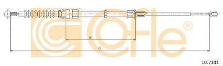 Трос ручного гальма Л/П (диск) Seat Ibiza, VW Polo, 1,2-1,9, 08- COFLE 10.7141 (фото 1)