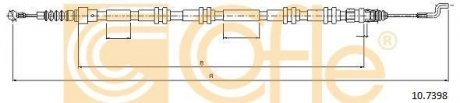 Трос ручного гальма зад. Л/П 4 Motion VW T5 04-15 COFLE 10.7398