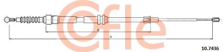Трос ручного гальма зад. Л/П 4x4 VW CADDY 10- COFLE 10.7436 (фото 1)