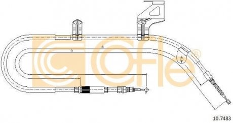 Трос ручного гальма зад. П VW Passat 96- 1890/1577+158 COFLE 10.7483