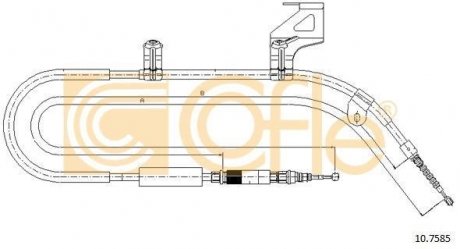 Трос ручного тормоза зад. П Audi A6 97-05 COFLE 10.7585