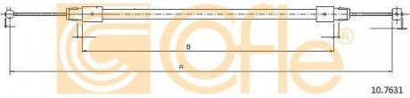 Трос ручного тормоза перед. VW TOUAREG (7LA, 7L6, 7L7) 2002/10-2010/05 COFLE 10.7631