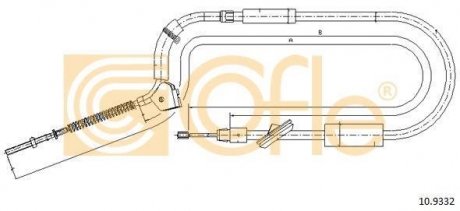 Трос ручних гальм перед. MB W245 1.5-2.0 05-11 COFLE 10.9332