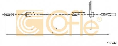 Трос ручного гальма правий DB E200-420,E220-300D 95 COFLE 10.9442