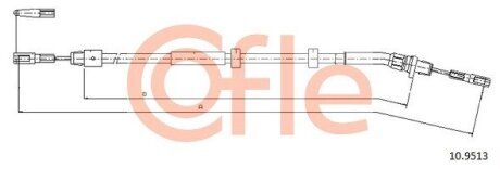 Трос тормозной зад. прав. MB M-Class ML 320 98-05 COFLE 10.9513