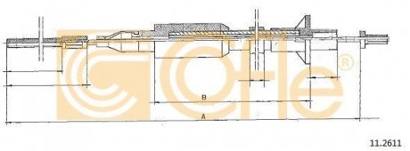 Трос сцепления Opel Omega 2.3D,TD COFLE 11.2611