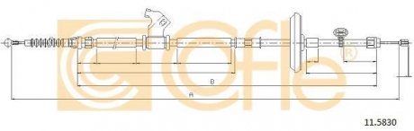 Трос ручного тормоза зад. П OPEL ASTRA J 09- COFLE 11.5830