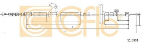 Трос ручного тормоза зад. Л OPEL ASTRA J 09- COFLE 11.5831 (фото 1)