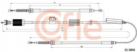 Трос ручного гальма(універсал/електро) Opel Astra J 10- COFLE 11.5841