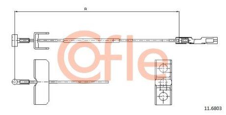 Трос ручника COFLE 11.6803 (фото 1)