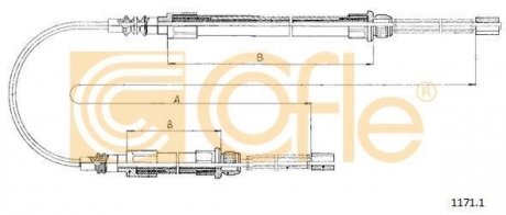 Трос ручного гальма з/ч Fiat Ducato 81-94 COFLE 1171.1