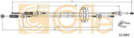 К-кт тросів переключення КПП Renault Trafic 01> 326/1025+1263/995 КПП PK6 COFLE 15.2883