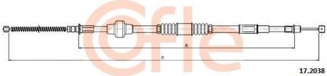 Трос ручного гальма зад. правий Mitsubishi Lancer 03- COFLE 17.2038