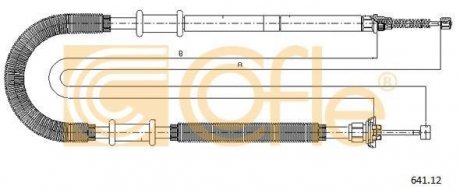 ТРОС РУЧНОГО тормоза ПРАВЫЙ Fiat Doblo 1.2-1.9JTD 03.01- COFLE 641.12