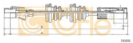 Трос спідометра VW Passat 1.6-1.8D 86- COFLE S31031