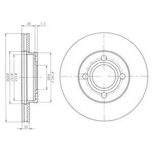 Диск тормозной перед. (вентил.) AUDI 80 86-91, 100 -90 (256*22) Delphi BG2272