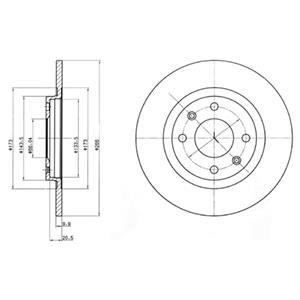 CITROEN Диск тормозной передн.BX 81-, Peugeot 305,405 87- Delphi BG2308