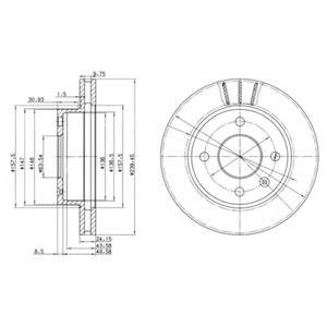 FORD Диск тормозной передний Escort,Sierra 1.8-2.3D 82- Delphi BG2367