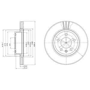 OPEL Диск тормозной вентилируемый передний Omega B 2,0 94- Delphi BG2908